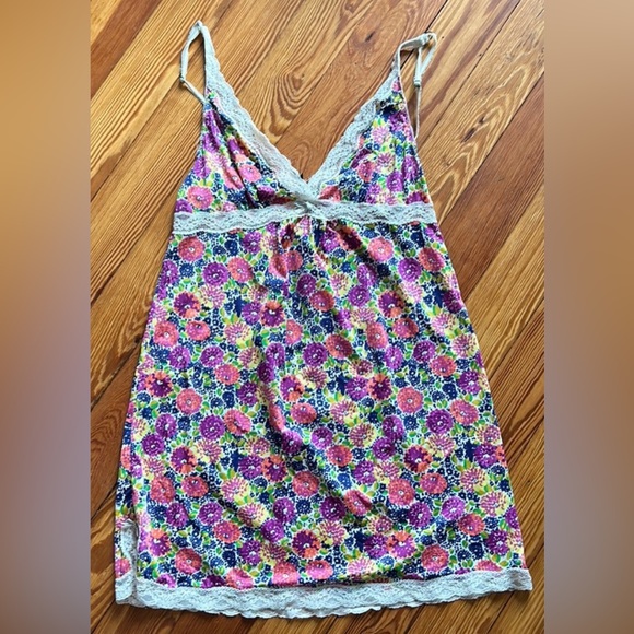 Kensie Slip Dress Small Floral Sleepwear Nightgown PJ’s STRAPPY Short Gown - Picture 1 of 6